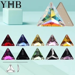 YHB Trilliant Top Quality Glass Moonlight Crystal AB Sewing Stones Flatback Sew on Rhinestones For Garment Clothes Bags6270