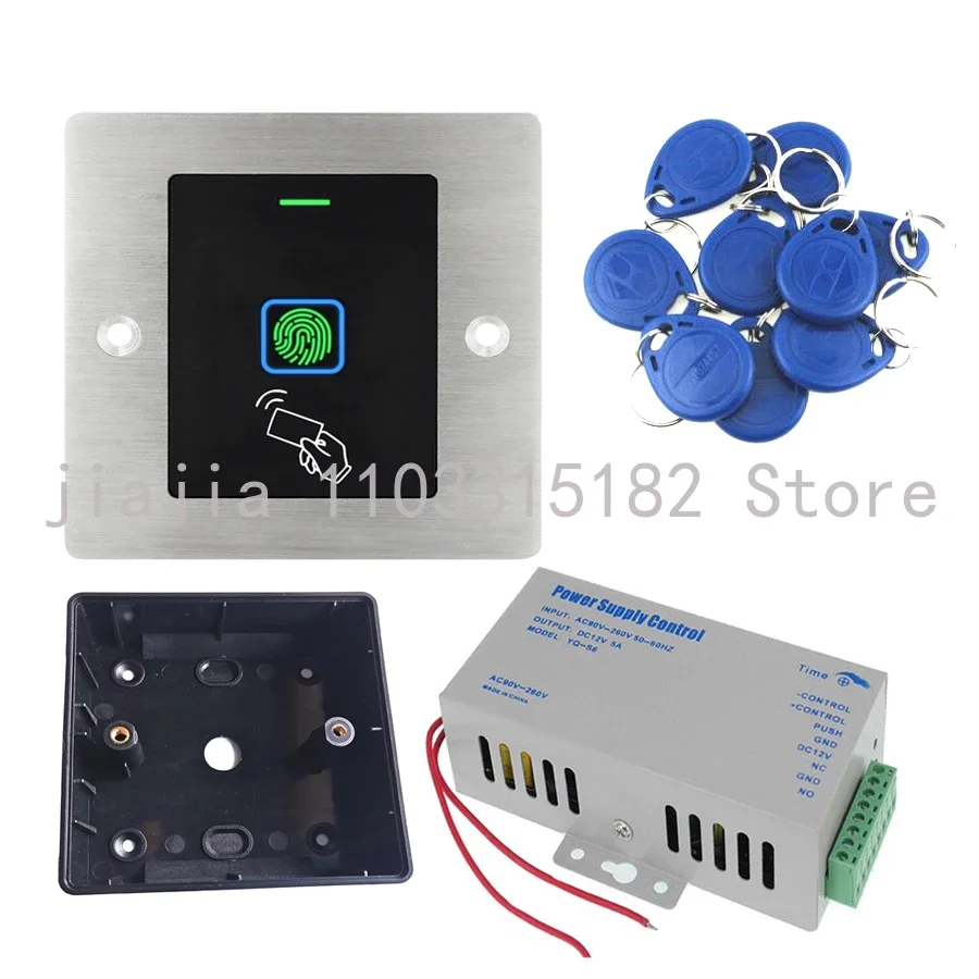 RFID Reader Keyless Door Opener Metal Access Control Scanner 100 Users Mini IP66 Waterproof Embedded Fingerprint Reader