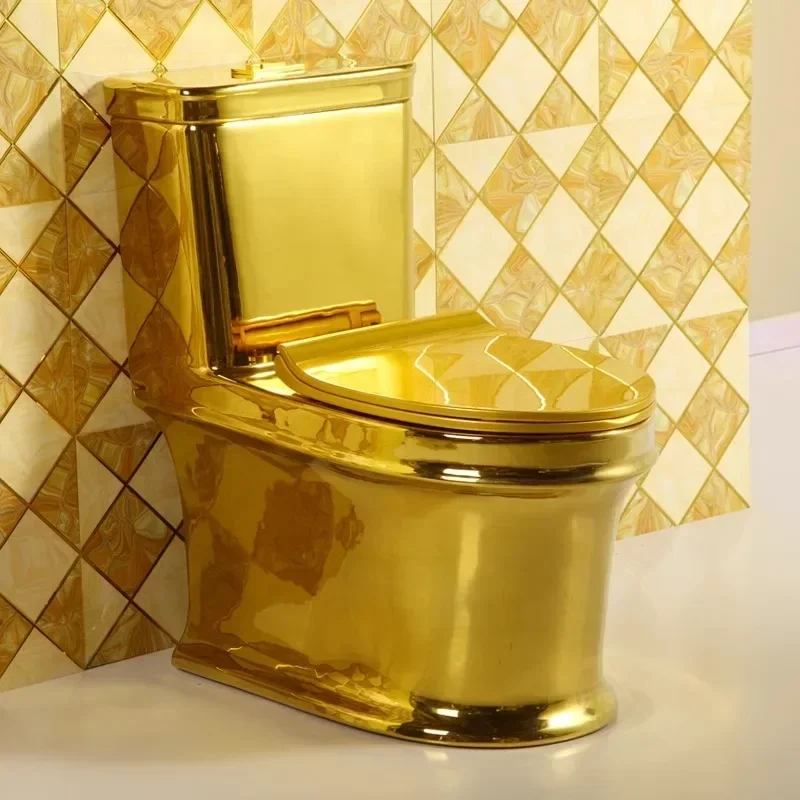 

Clubhouse golden toilet super swirl siphon silent pumping toilet personalized home creative toilet