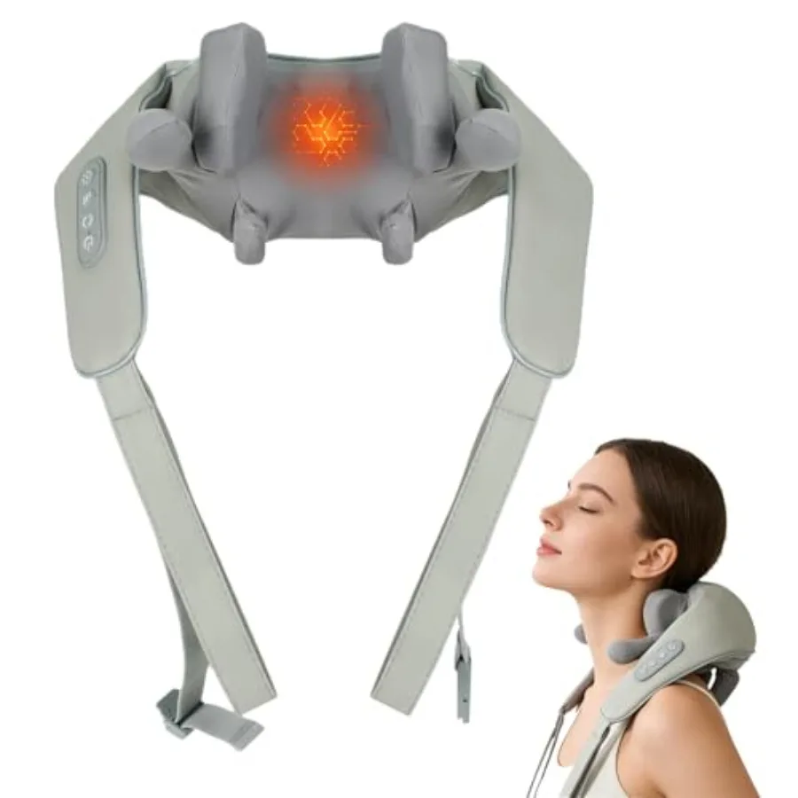 

Neck Massager with Heat, Cordless Therapexa Neck and Shoulder Massager, 6D Deep Kneading Shiatsu Massager for Back, Shoulder an