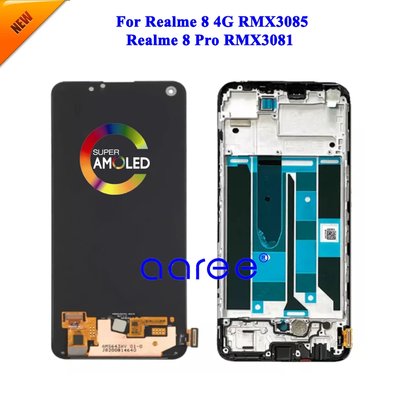 AMOLED LCD Screen Original For Oppo Realme 8 ProLCD For Oppo Realme 8 4G LCD Screen Touch Digitizer Assembly