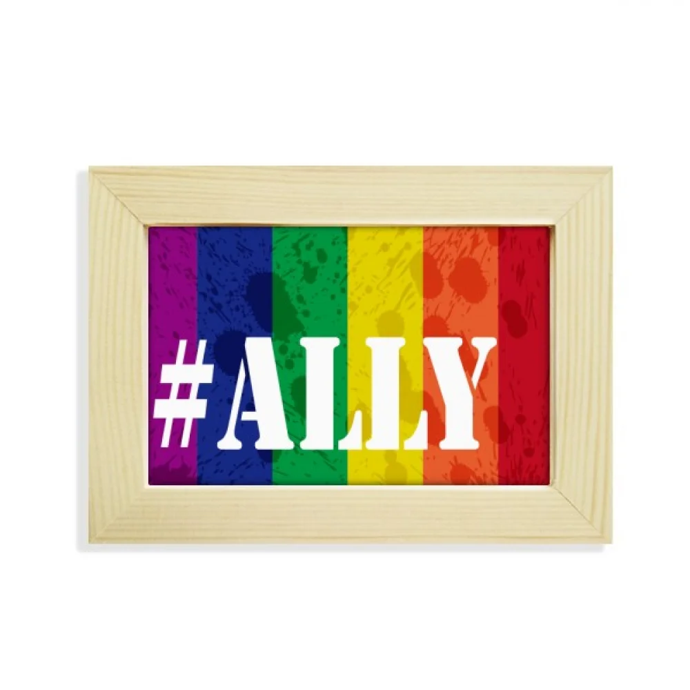 Ally LGBT Rainbow Pattern Desktop Decorate Photo Frame Picture Art Painting 5x7 inch