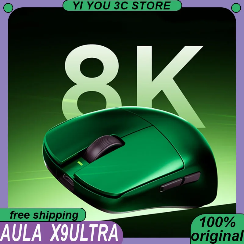

AULA X9Ultra Lightweight Mouse Wireless Mouse PAW3950 Sensor Nano Coating 8K PC Esports Laptop Gaming Mice Fearless Contract CS