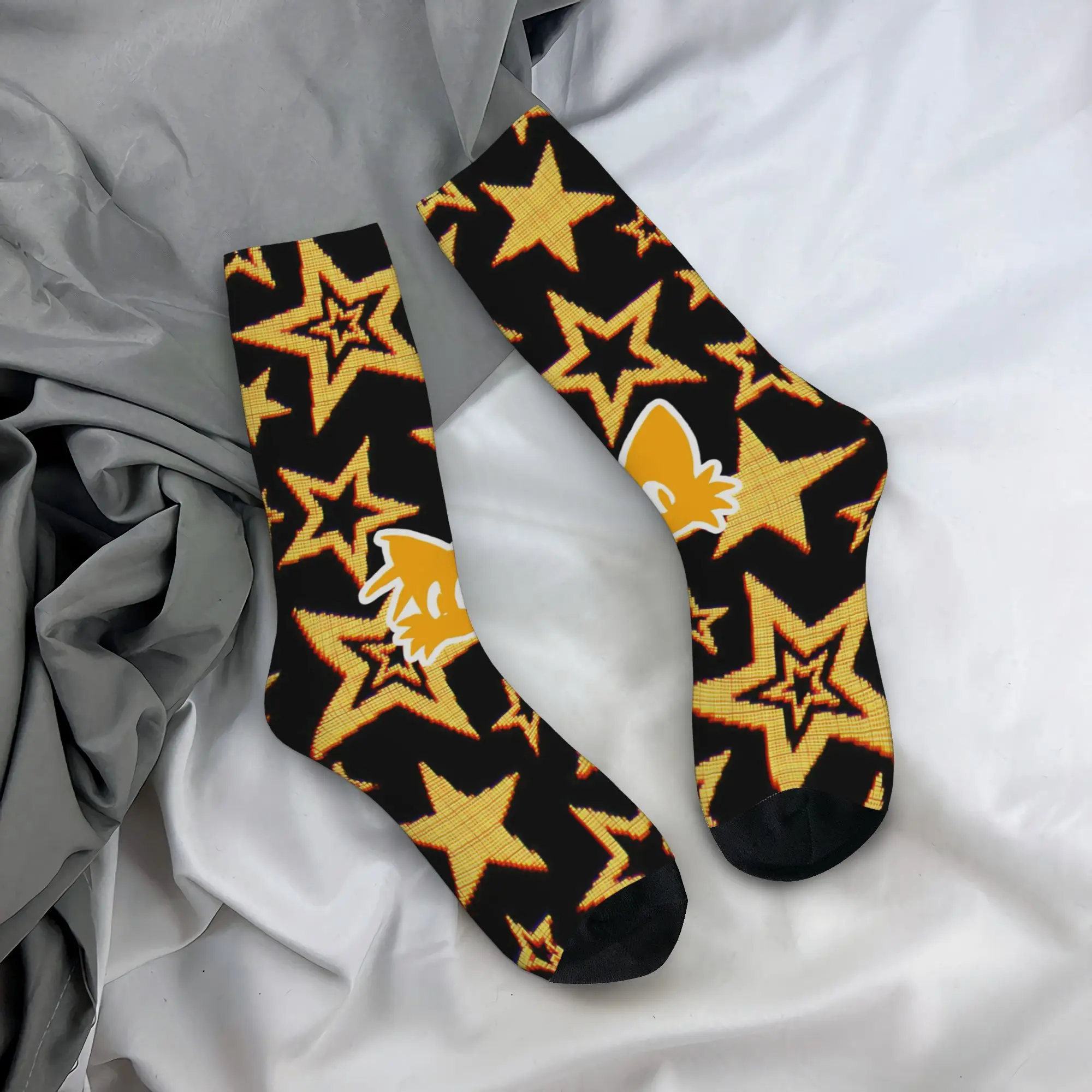 Crazy Design S-Shadow The Hedgehogs Basketball Socks  Middle Tube Socks for Women Men Non-slip