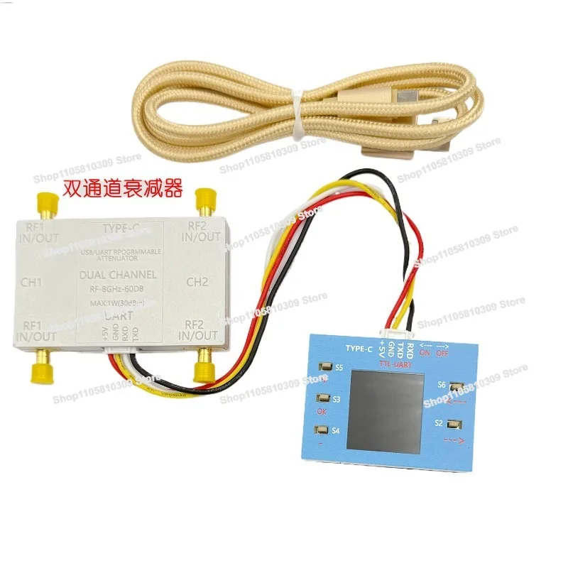 Dual-channel CNC RF Attenuator LF-12GHz 60DB Dynamic Range, Aluminum Alloy Shielding