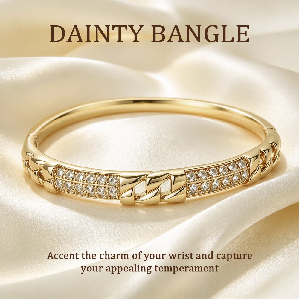 YH - European and American style Cuban chain diamond inlaid bracelet, personalized and high-end commuting experience