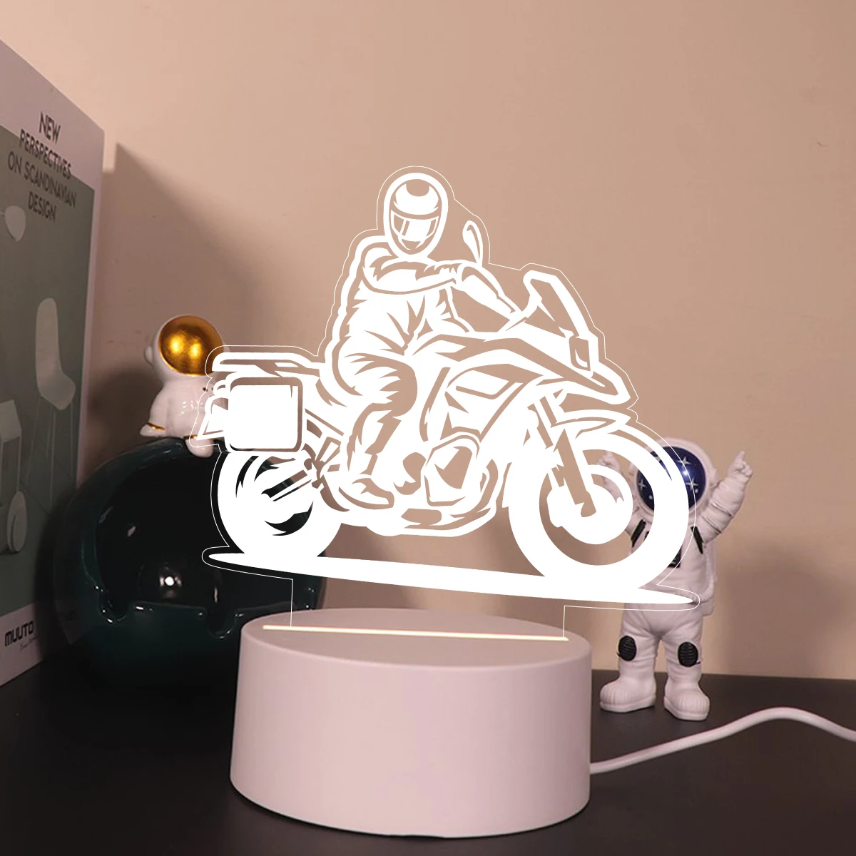 Motorcycle DIY  3D Led Night Light For Bedroom Lights Avatar Mange Room Decor Kid\'S Gift Usb Atmosphere Table Lamp