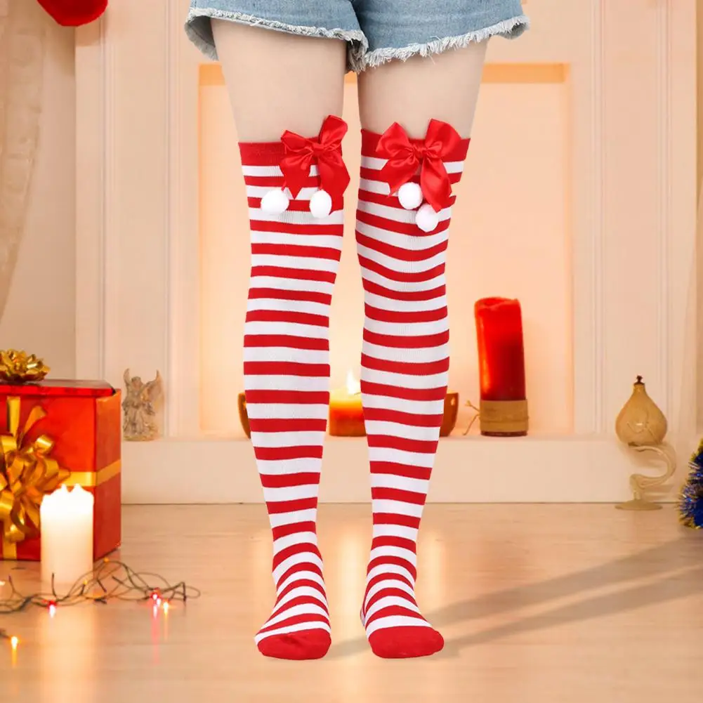 Festive Sock Set Colorful Retro Christmas Stockings with Anti-slip Design for Cosplay Performances Mini Dress Skirts Festive