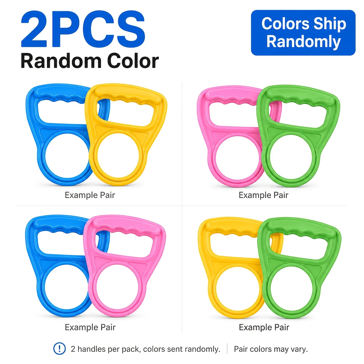 2pcs Random Color Water Jug Handle, Easy Lift Water Bottle Carrier Grip, Ergonomic Non-Slip Plastic Lifter for Home, Office