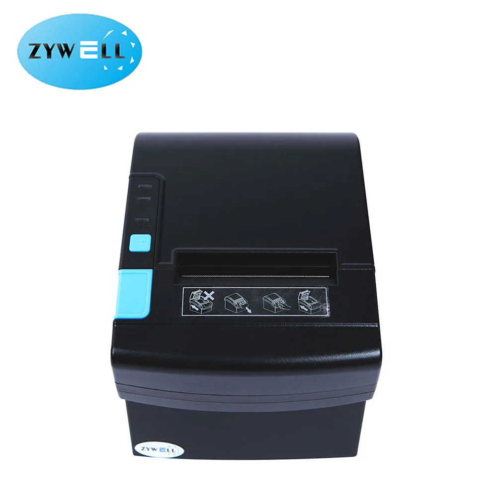 Zywell desktop thermal printer 80mm with bluetooth WIFI ZY906 POS receipt printer