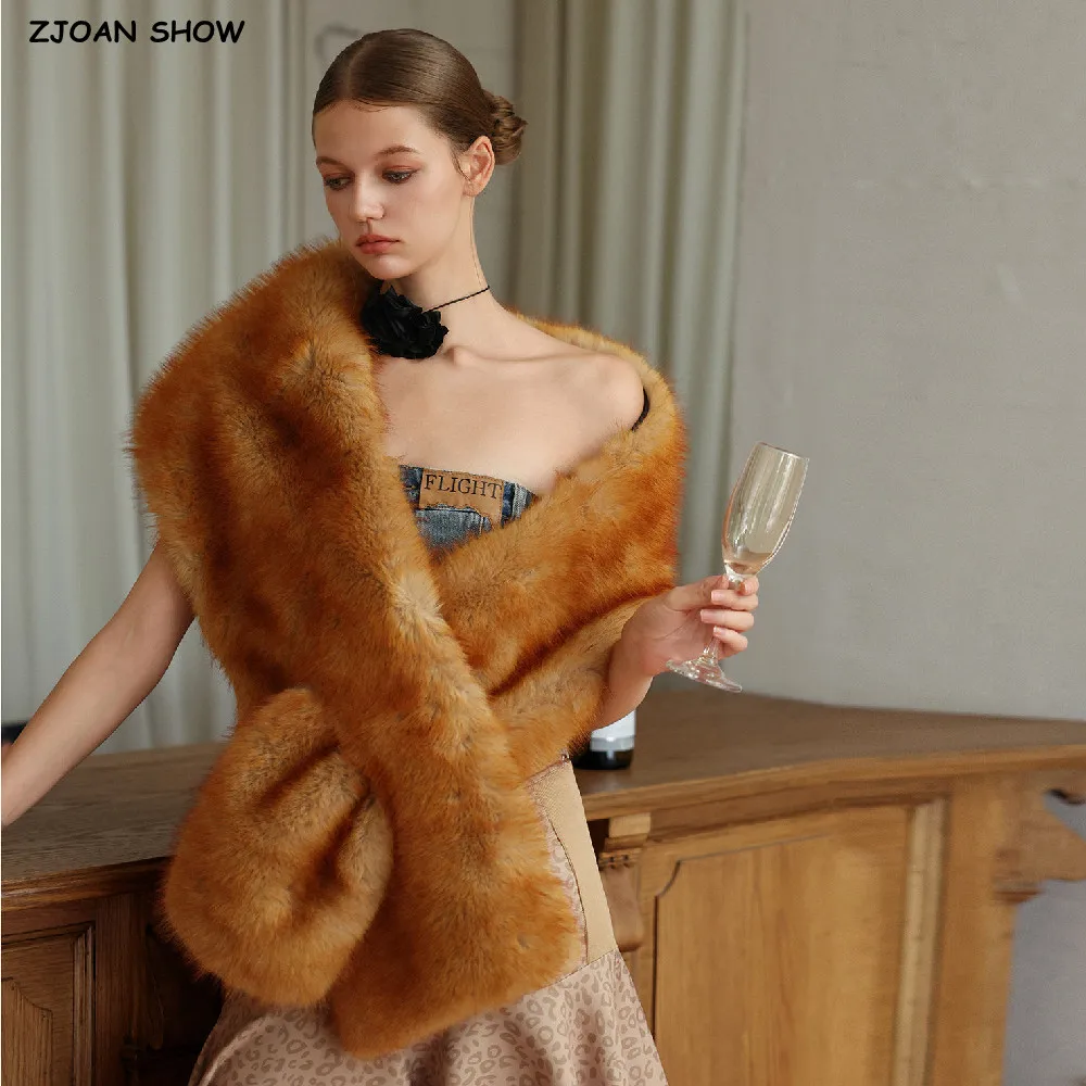 autumn-winter-women-goldbrown-faux-fox-fur-long-scarf-eco-friendly-faux-fur-neck-warmer-collar-shawl-cap-scarves