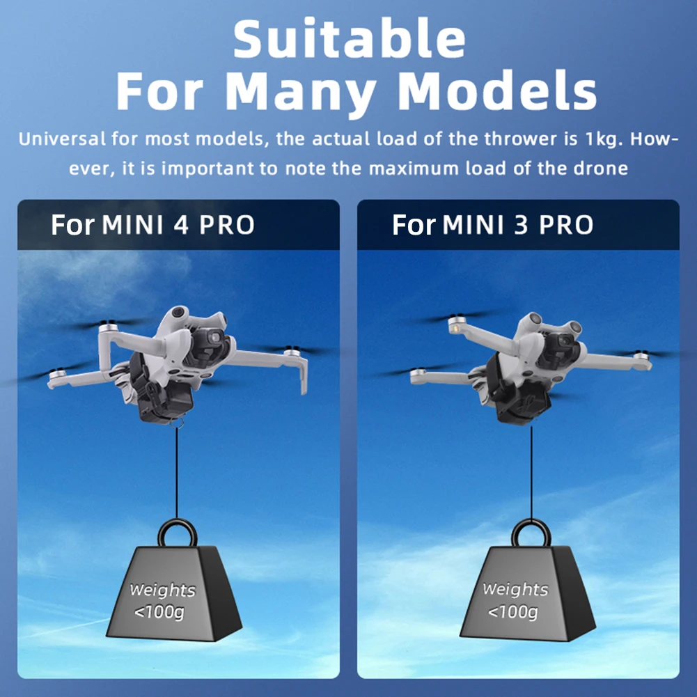 

Miotacz полезной нагрузки для DJI Mini 4 Pro/Air 3 с дистанционным управлением БПЛА Airdropper Type C Зарядка для рыбалки Поиск на свадьбу