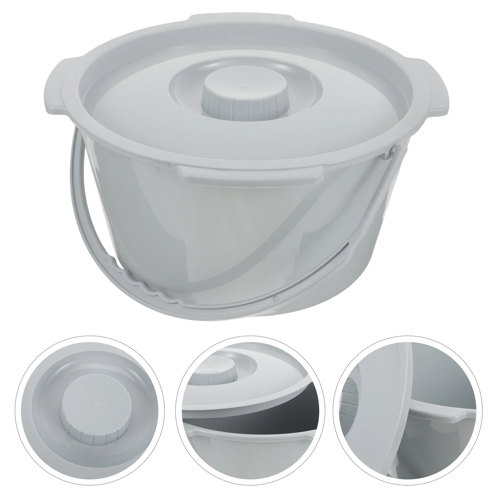 

Travel Potty Splash Proof Bucket Commode Chair Portable Spittoon Urine Pots Bedpan Grey Plastic Urinal Child