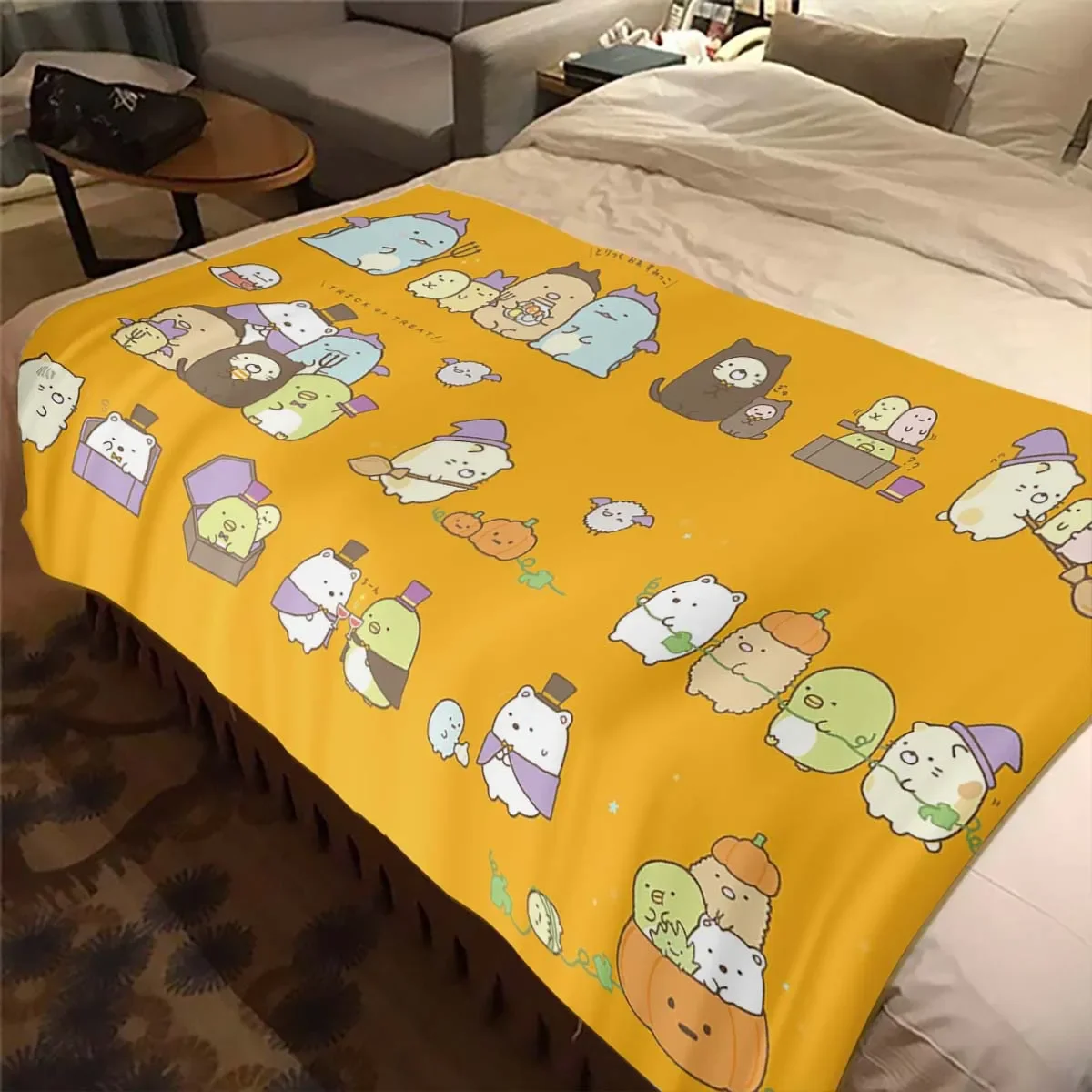 Cute Sumikko Gurashi Cartoon Flannel Throw Blanket Ultra Soft Thin Blanket Living Room Bedroom Sofa Covers Office Warm Blanket