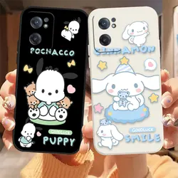 Cute Pochacco Cinnamoroll Phone Case For Oneplus 9 9R 8 8T 7 7T 6 ACE 2V NORD 2 3 Lite Pro Colour Liquid Case Funda Shell Capa