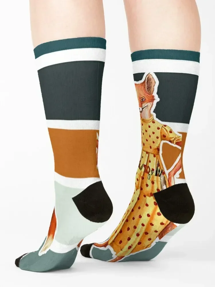 Fantastic Mr. fox and Mrs. Fox Funny Socks gifts Crossfit cycling hip hop Man Socks Women's