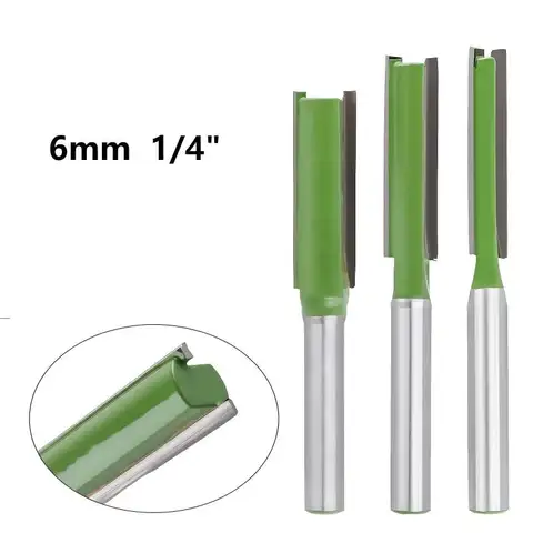 7Pcs Router Bits for Wood 6mm/6.35mm Shank Single Double Flute Straight Bit Milling Cutter Tungsten Carbide Woodworking Tools