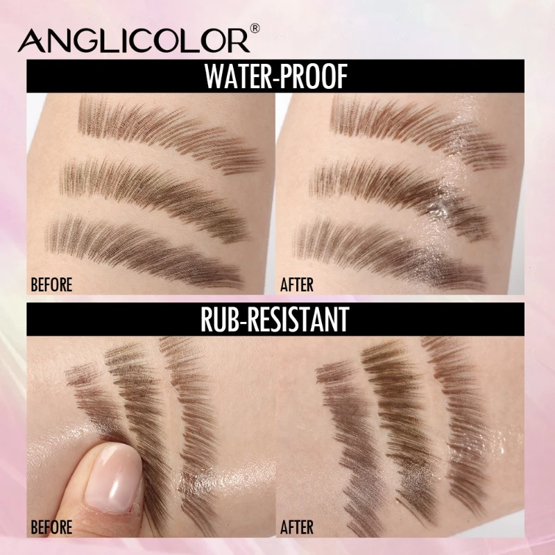 Crayon à sourcils en velours sauvage, brosse carrée coudée, multifonction, crème de teinture pour les sourcils, ligne de cheveux, Anti-taches, stylo de teinte imperméable