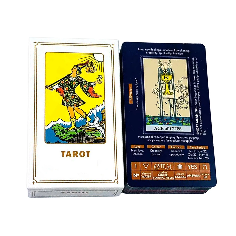 NEW Tarot Cards A 78PCS Cards Predictive Divination Meditation Cards Game For Beginners,Halloween and Christmas Gifts