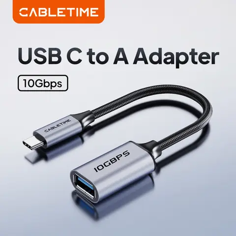 CABLETIME USB C 3.2 to USB A OTG Adapter 10Gbps High-Speed Type C Female Converter For Macbook Xiaomi Huawei iPhone 15 Data OTG