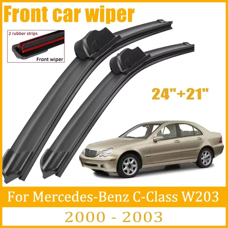 

For Mercedes-Benz C-Class C32 W203 2000-2003 Wiper Front Wiper Blades Windshield Windscreen Window Brush 24"+21"Car Accessories