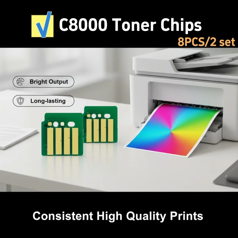 8 Piezas 106R04057 106R04054 106R04055 106R04056 SA/EEU Chip de Recarga y Reinicio de Cartucho para Tóner Xerox VersaLink C8000