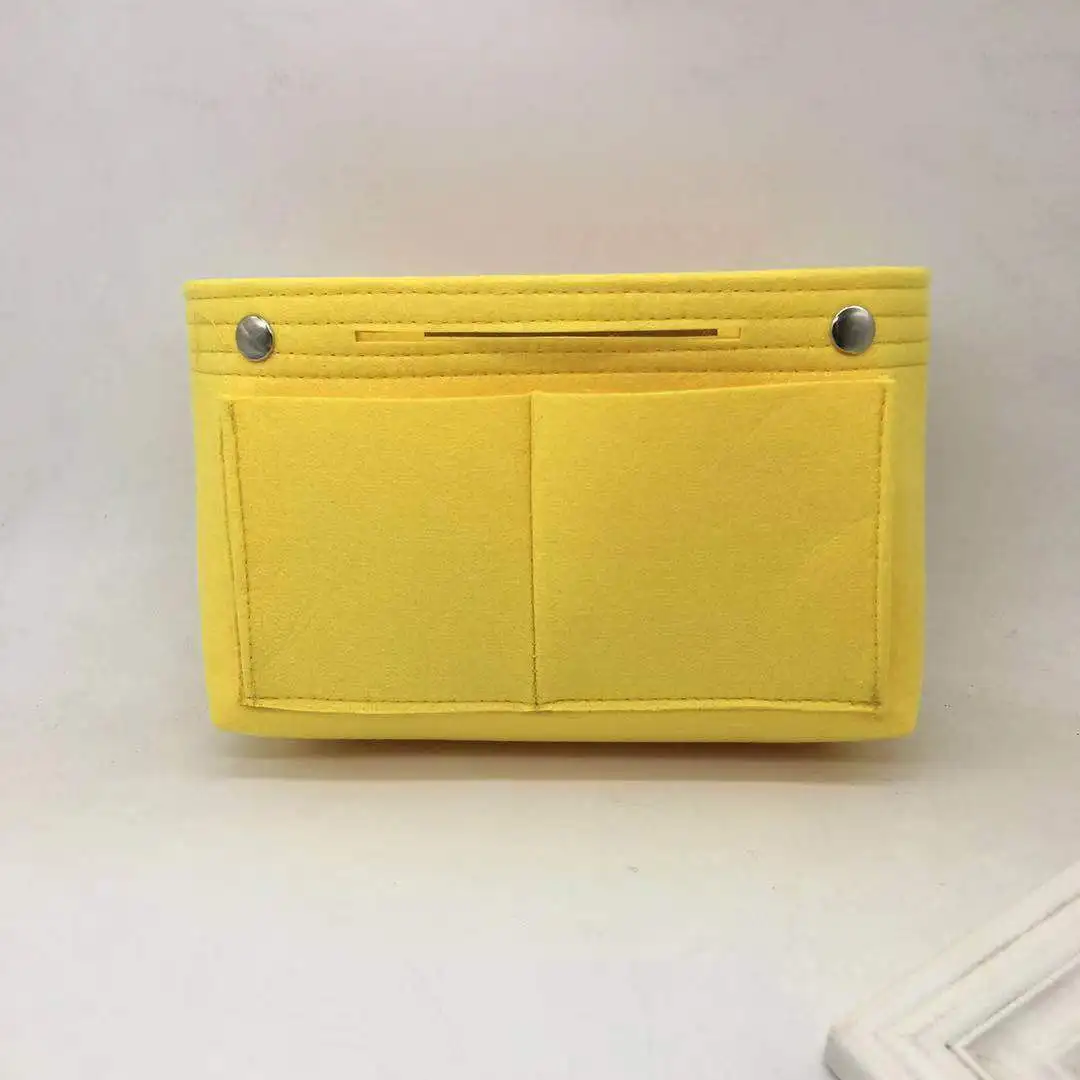 

Makeup Storage Organizer,Felt Cloth Insert Cosmetic Bag Multi-pockets Fits in Handbag Cosmetic Toiletry Bag for Travel Organizer