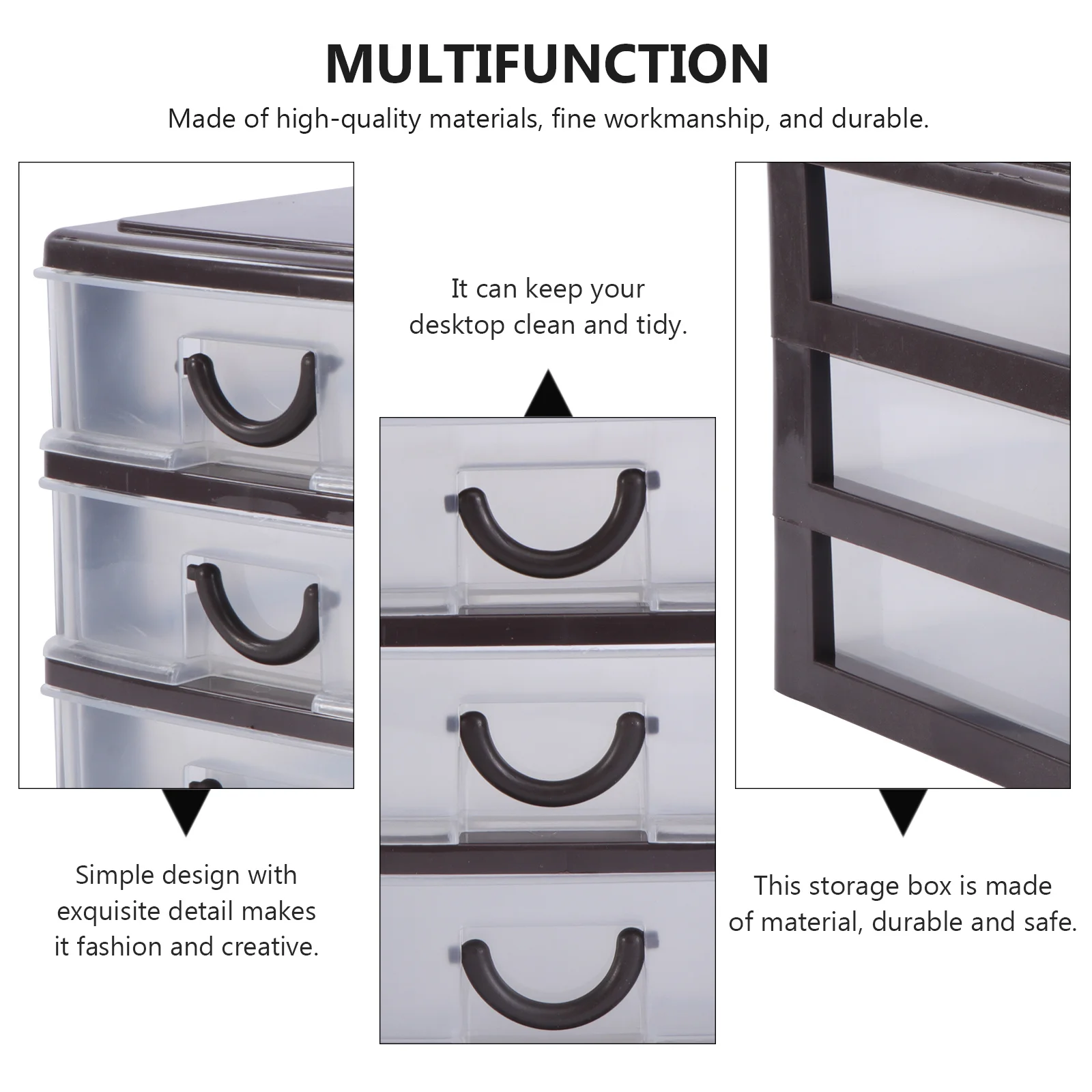 

1Pcs 3 Layers Brown Drawer Storage Box Keep Desktop Clean Tidy Suitable for Files Stationery Sundries Home Office