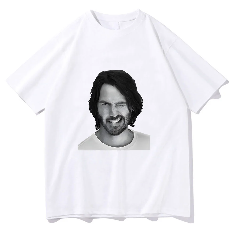 Keanu Reeves T-shirt Graphic Printing Harajuku O-neck Tee-shirt Short Sleeve Fashion Cotton Tshirt Ropa Hombre Casual Punk Tops