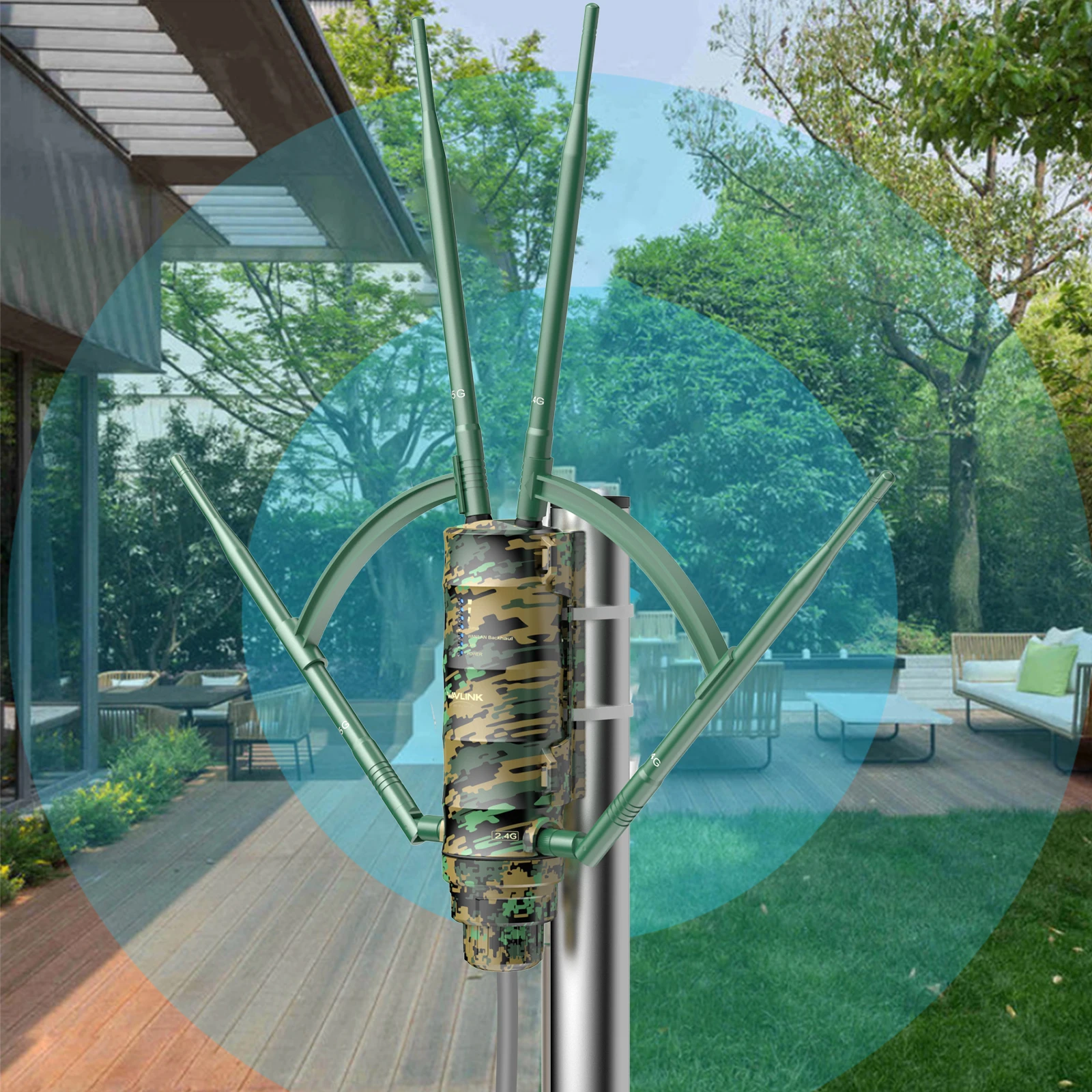 WAVLINK AC1200 Dual Dand 2.4G&5Ghz High Power IP67 Weatherproof Long Range Outdoor Wi-Fi Extender/AP/Mesh Wireless WiFi Router