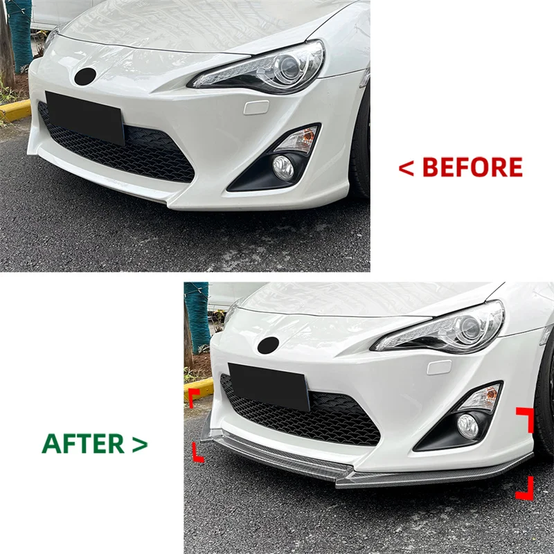 2012 - 2016 For Toyota 86 GT86 FT86 Scion FR-S Front Bumper Chin Lip Kit Spoiler Splitter Canard Lip Splitter Deflector guard