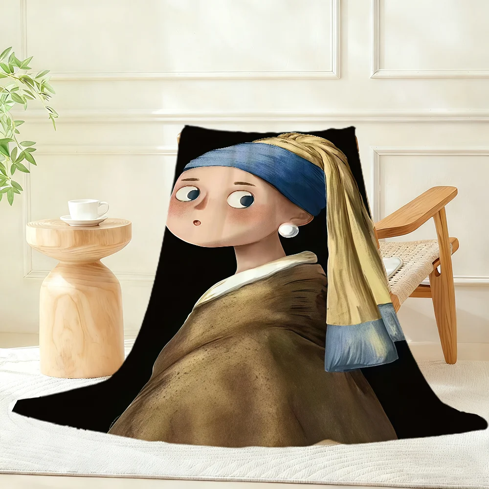 Classic Paintings Cartoon Blanket Throw Super Cosy Plush Living Room Sofa Couch Childish Birthday Gifts