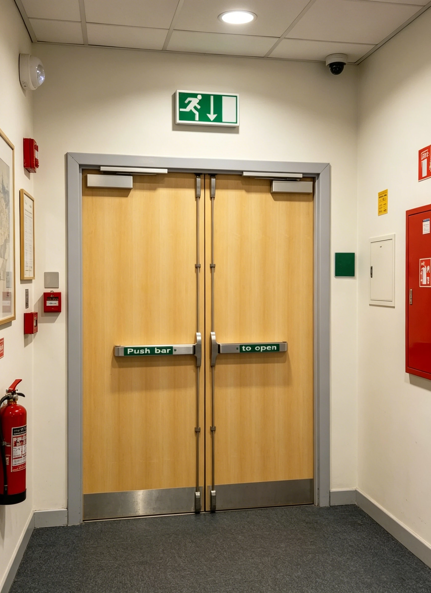 Wooden Fire Door UL Certified 90 Mins with Panic Bar for Commercial Building Factory Direct Timber Fire Resistant Door