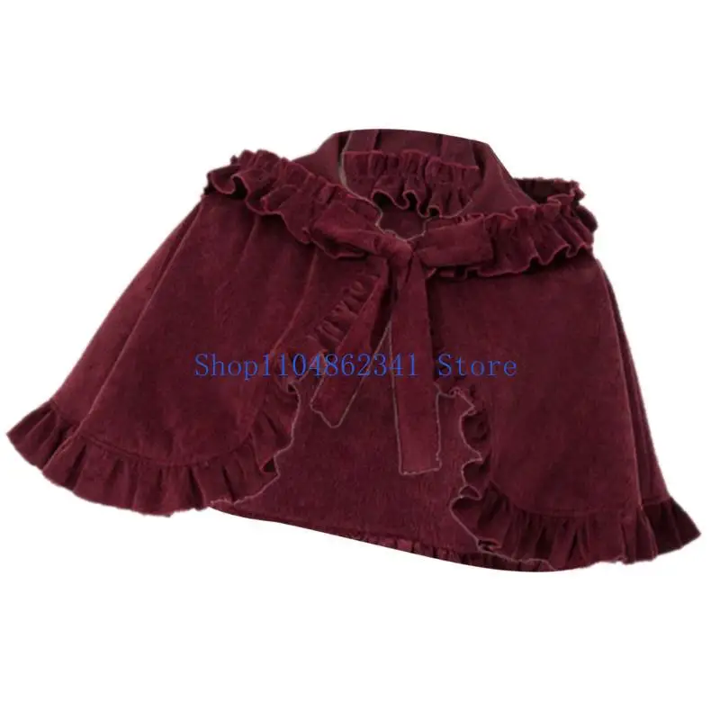 

5asd Luxurious Velvets Christmas Cloak Stage Performances Shawl Warm Winter Accessory for Men and Women