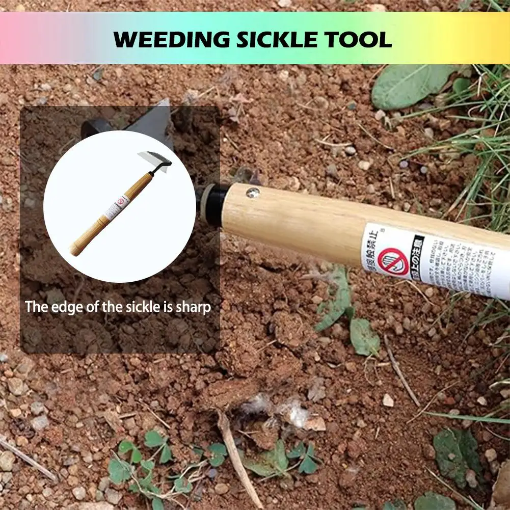 

Composite Steel Long Neck Bend Handle Sickle Multi-functional Hand Hand-held Tool Sickle Weeding Hoe Gardening Outdoor Z6k6