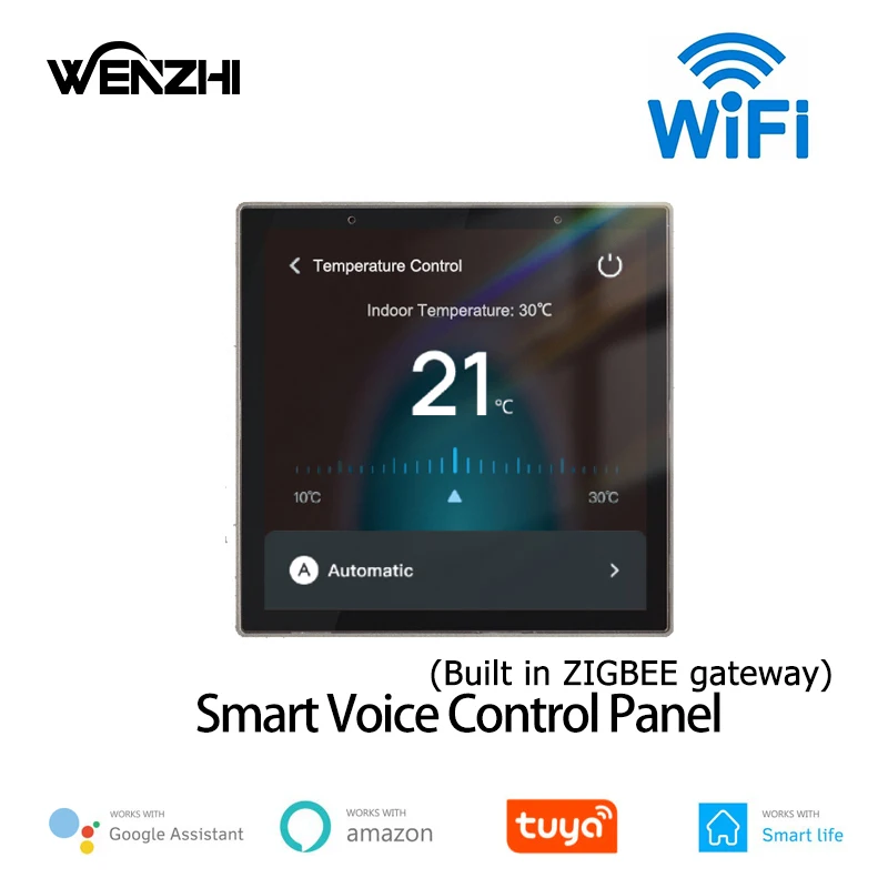 WiFi Scene Switch Panel Build in ZigBee Hub Alexa Command Voice Control 4inch Screen Tuya Smart Life Home Automation Full System