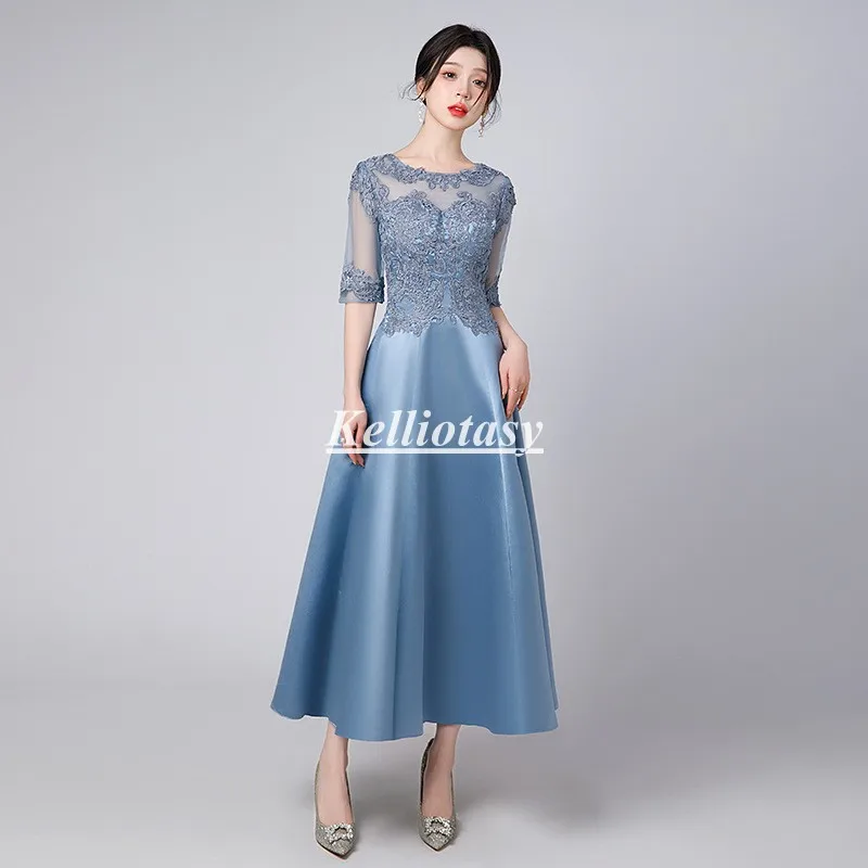 Green Mother Of The Bride Dress 2024 Formal Wedding Mother Dresses Plus Size Tea Length