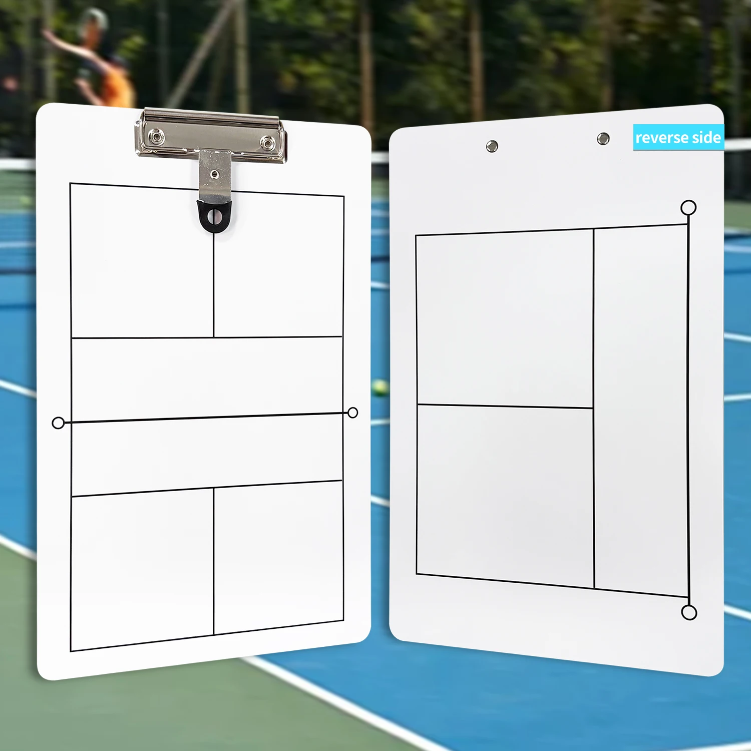 Pickleball Tactical Board, Double Sided Writable Erasable Pickleball Coach Command Board for Training Demonstration