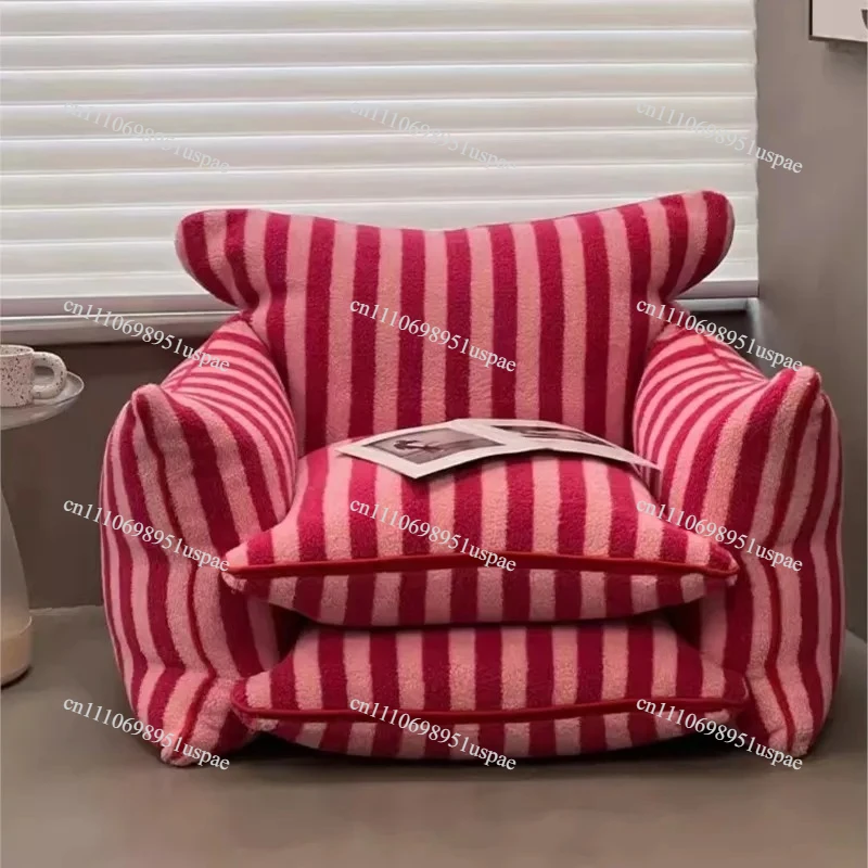 Simple Household Living Room Leisure Lazy Sofa Net Red Striped Bedroom Tatami Creative Backrest Chaise Longue
