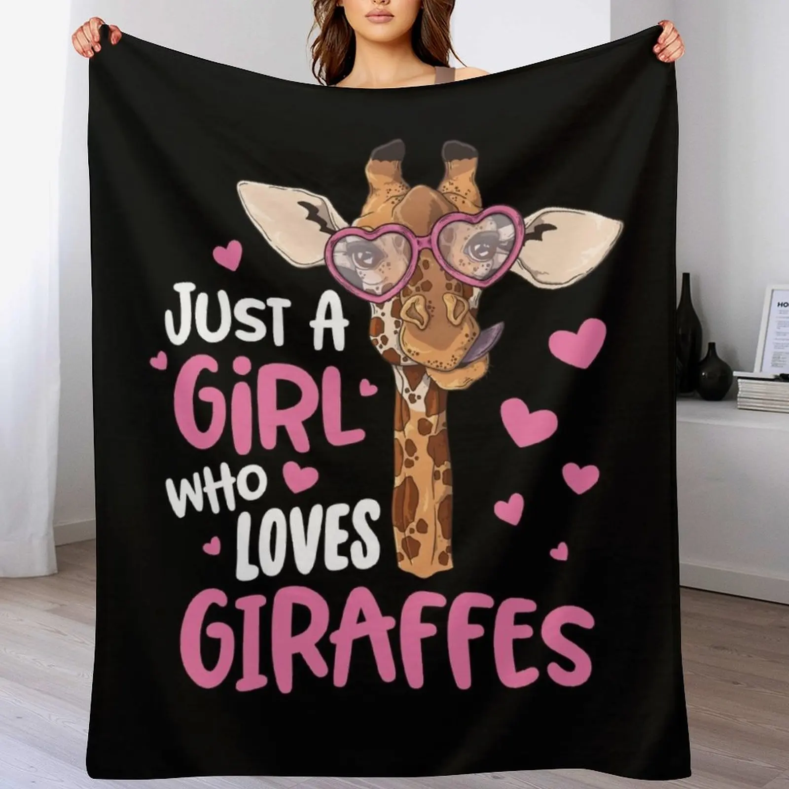 

Just A Girl Who Loves Giraffes Giraffe Lover Gift Throw Blanket Sofa Quilt decorative funny gift anime Blankets