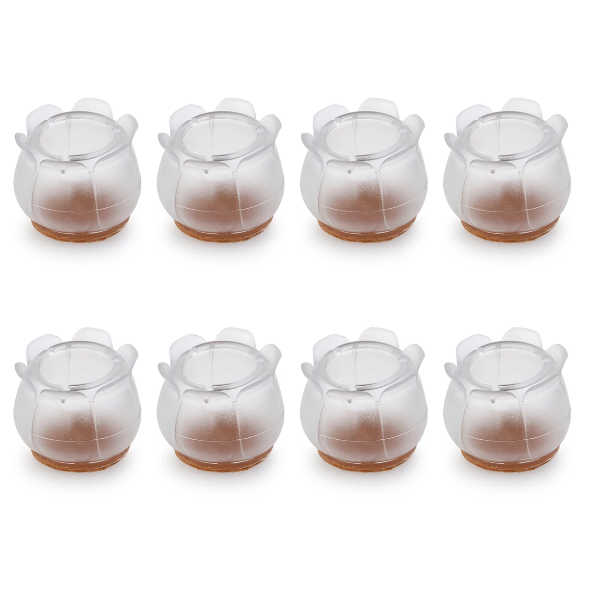 

8pcs Furniture Feet Covers Durable Silicone PVC Anti-slip Chair Leg Protectors Round Lotus No Noise No Scratches Fit 29-34mm