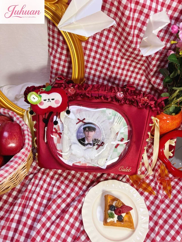 Original Apple Lolita Frilly Shoulder Crossbody Bag Women's Small Food Quantity Second Dimension Red Large Capacity Lta Bag Girl