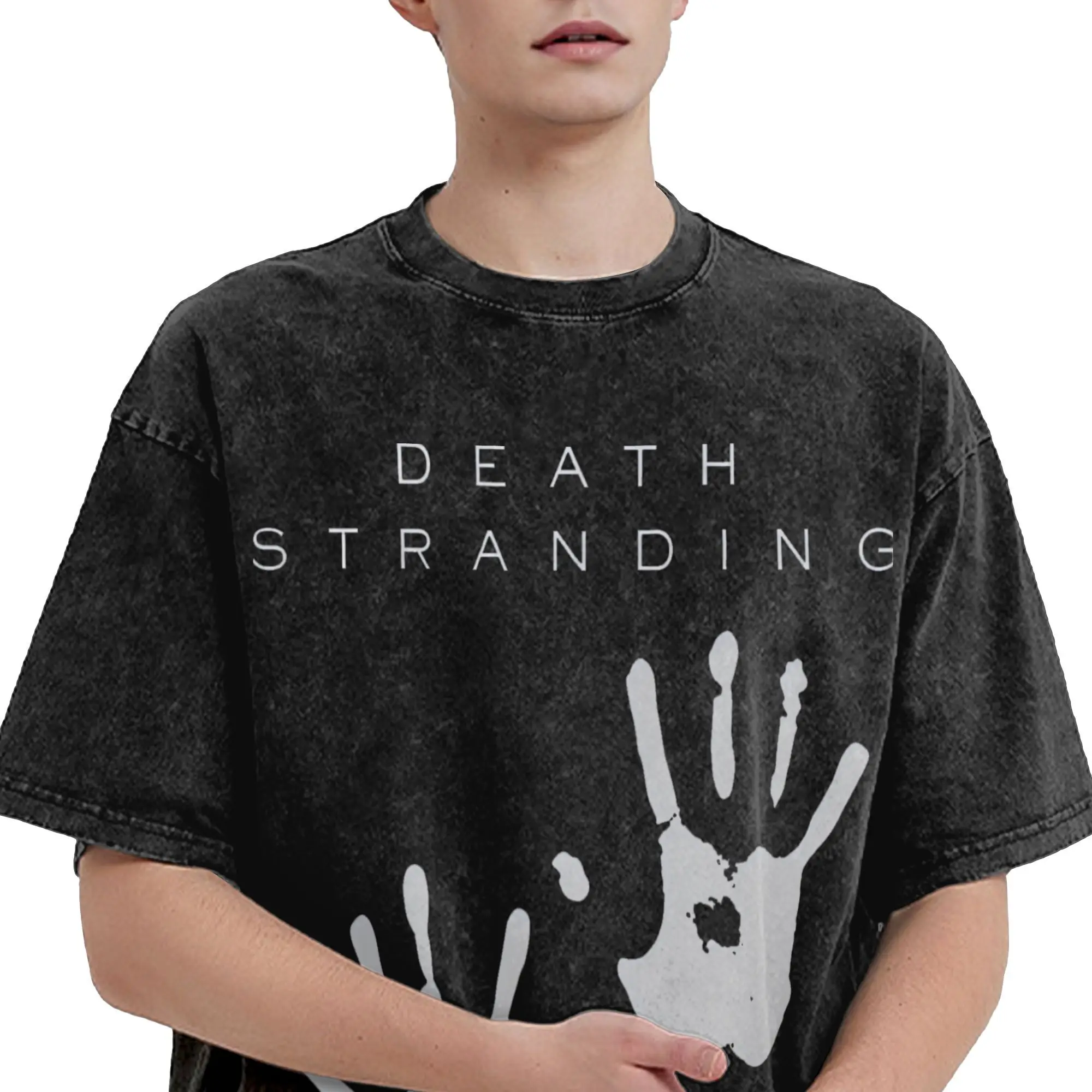 Death Stranding T 셔츠 여름 굉장 티셔츠 캐주얼 인기 Tshirt 남성용 반팔 맞춤 DIY 의류