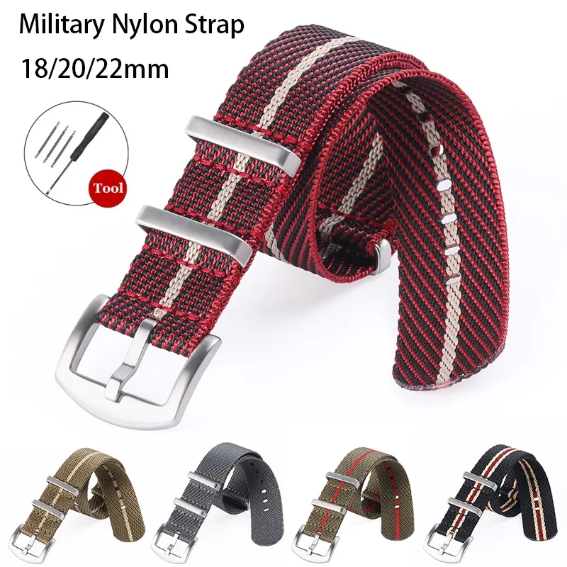 Universal Military Nylon Strap for Omega 007 18/20/22mm Premium Fabric Watch Band for Seiko SKX007 Men Women Bracelets Wristbelt