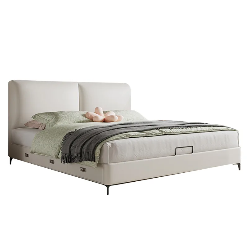 

Cream wind storage bed, modern simple double 1.8-meter master bedroom Nordic air pressure bed