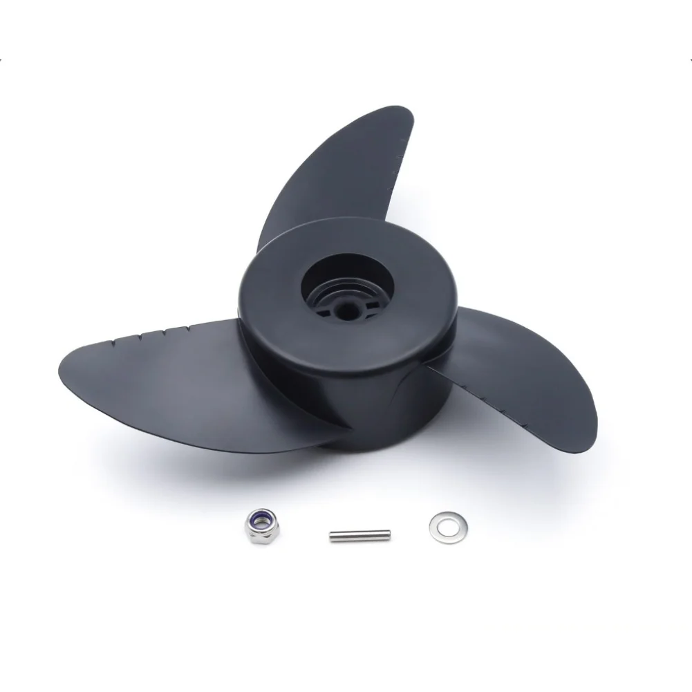 Marine Propeller Assembly Electric Trolling Motor Propeller Black Easy Installation Kit Robust Plastic Construction