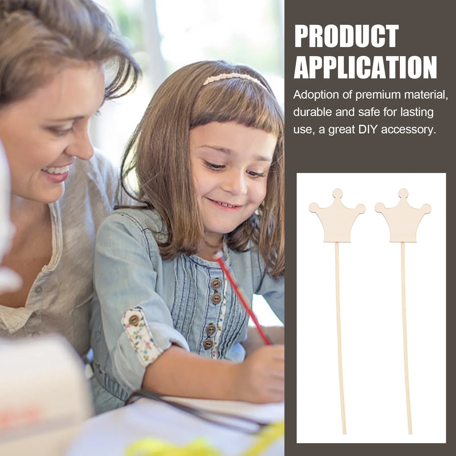 

Набор из 8 деревянных волшебных палочек и корон для детей, неокрашенные заготовки для рукоделия, росписи и развития координации