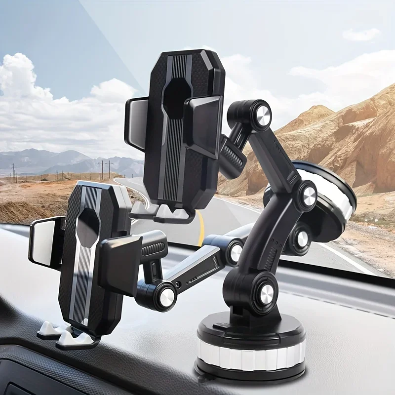 Universal Car Phone Holder Mount Super Adsorption Holder for Hands-Free Driving GPS 360° Adjustable Windshield Console Stand