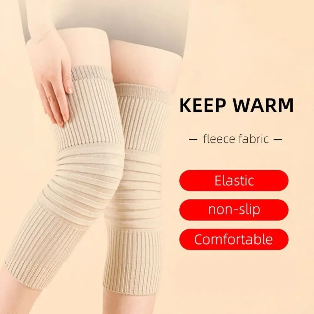 Wool Wool Knee Pads Camel Thick Keep Warm Knee Protector Protective Gear Plus Velvet Thick Cashmere Kneepad Walking