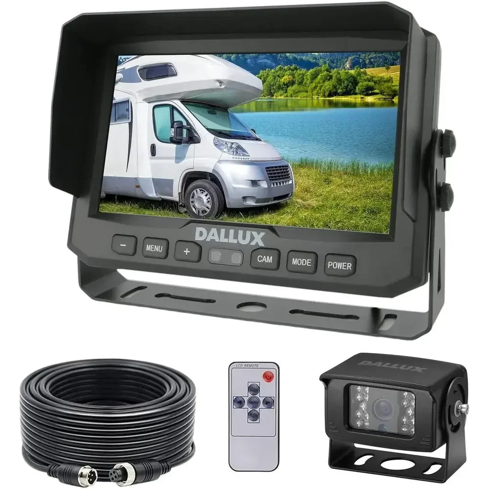 Heavy Duty Vehicle Truck Bus Backup Camera System,Waterproof Night Vision Rear View Camera with 7 inch Monitor+66ft 4 PIN Camera